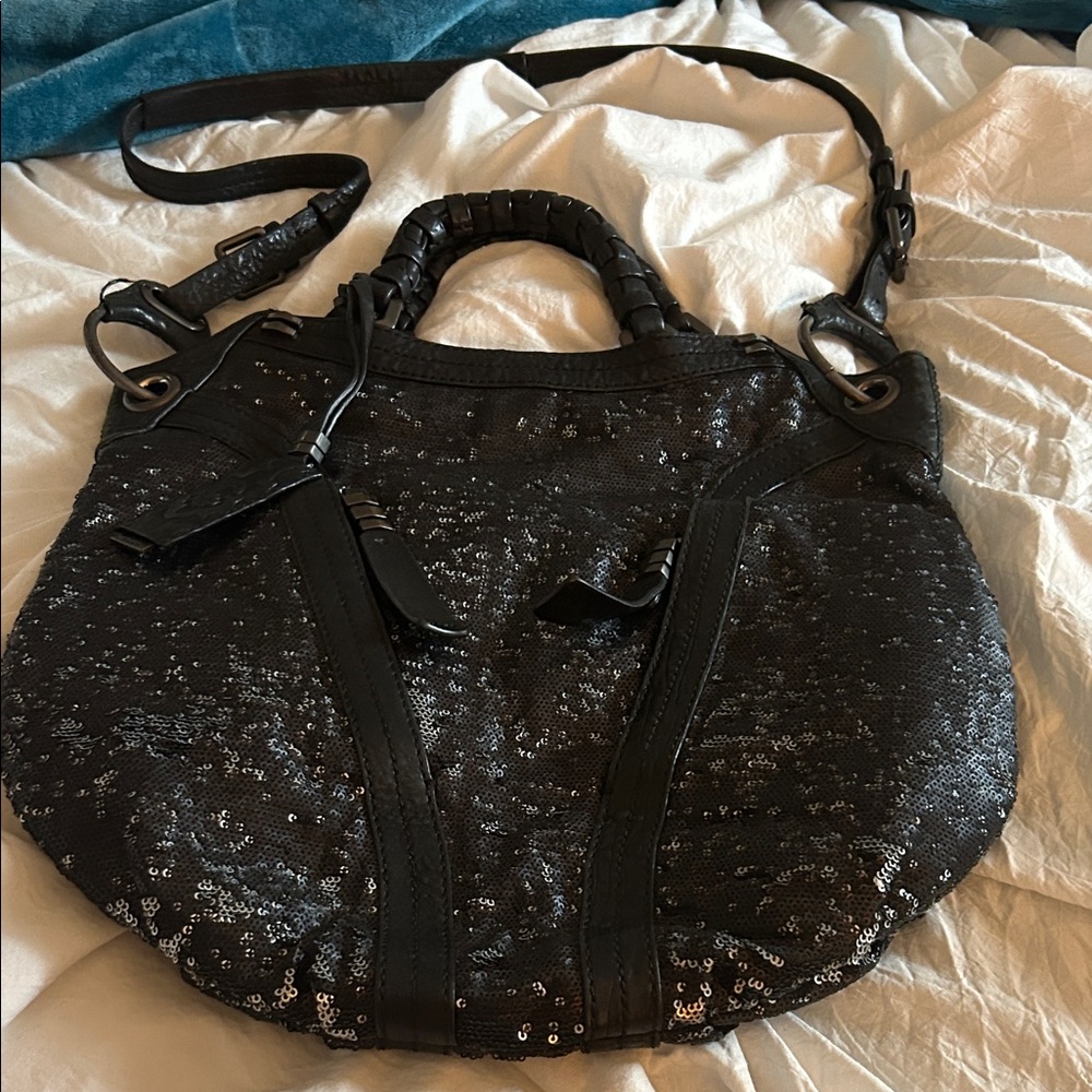 Oryany Korea Black Sequin Extra Large Women's Bag